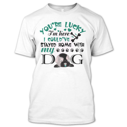 A black t-shirt with the shopify logo