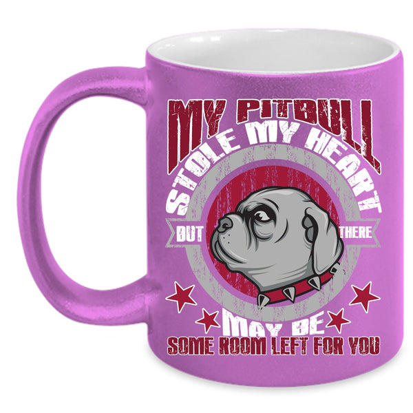 My Pitbull Stole My Heart Coffee Mug, I Love My Pitbull Coffee Cup