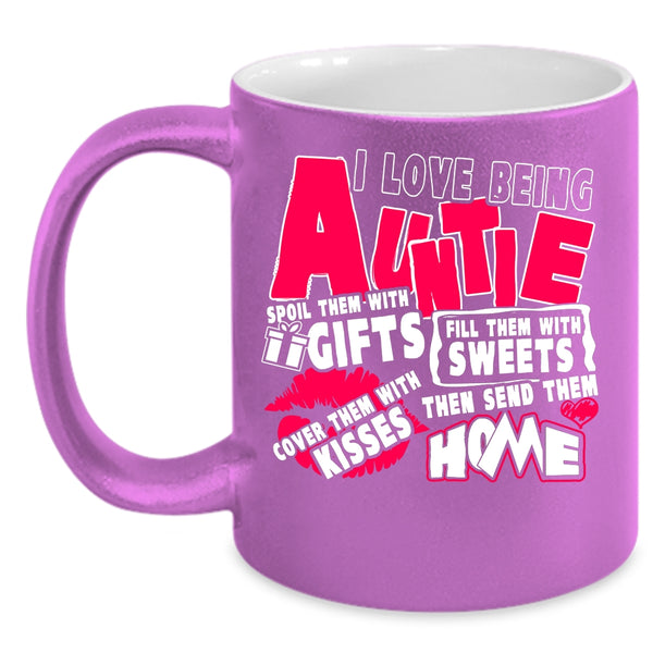 I Love Being Auntie Coffee Mug, Cute Auntie Coffee Cup