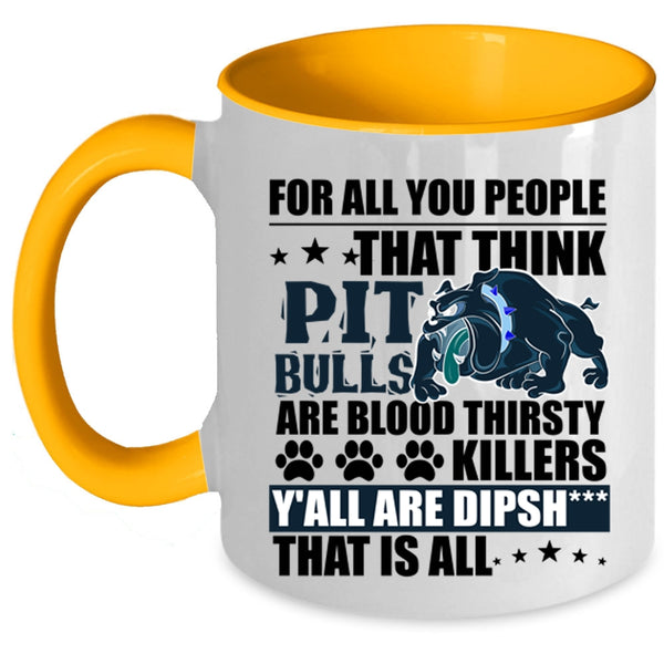 Lovely Pit Bull Lovers Coffee Mug, Cute Pitbulls Accent Mug