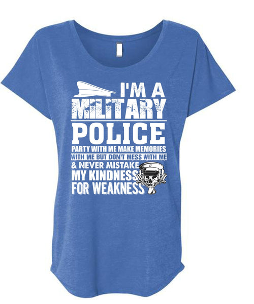 I'm A Military Police T Shirt, Being A Police T Shirt, Cool Shirt (Ladies' Triblend Dolman Sleeve)