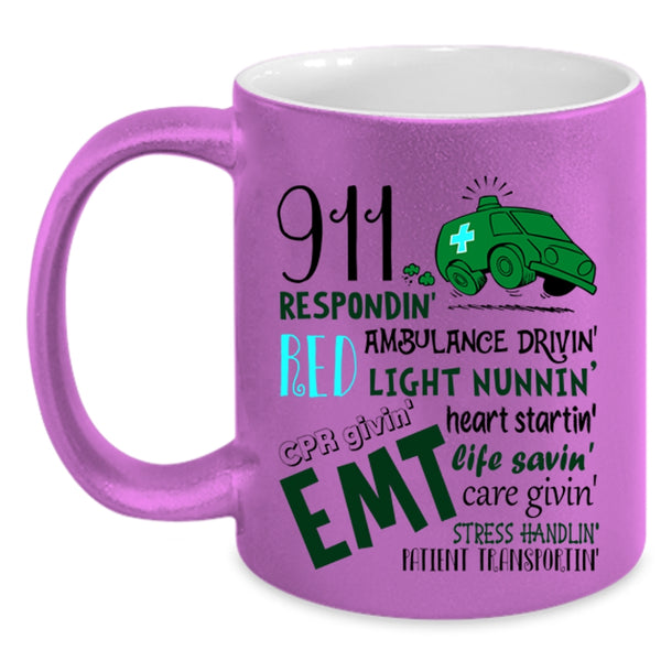 Ambulance Driving Coffee Mug, 911 Responding Accent Mug