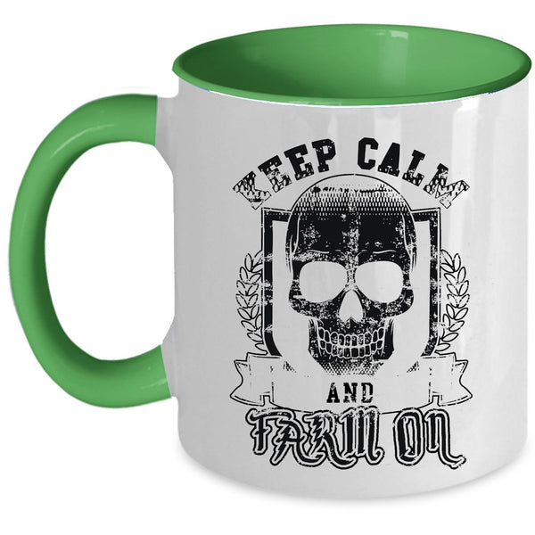 Awesome Farmers Coffee Mug, Keep Calm And Farm On Accent Mug
