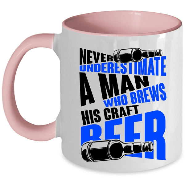 Funny Beer Drinker Coffee Mug, A Man Brews His Craft Beer Accent Mug