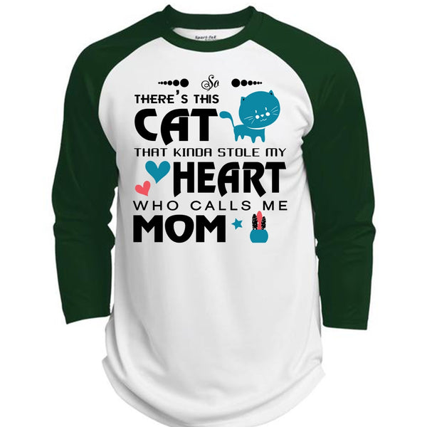 There's This Cat That Kinda Stole My Heart T Shirt, Calls Me Mom T Shirt, My Favorite T Shirt  (Polyester Game Baseball Jersey)