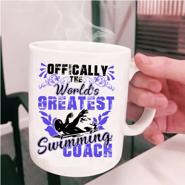Cute Swimming Coach Coffee Mug, The World's Greatest Swimming Coach Cup