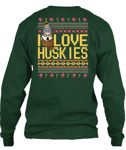 I Love Huskies T Shirt, This Girl Loves Christmas T Shirt