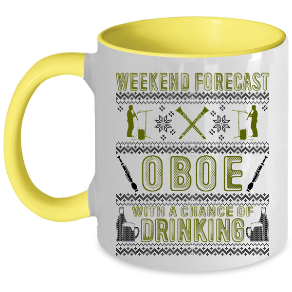 Chance Of Drinking Coffee Mug, Weekend Forecast Oboe Accent Mug