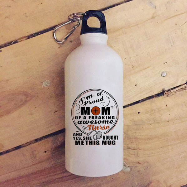 I'm A Proud Mom Of An Awesome Nurse 20 oz Stainless Steel Bottle,Cute Nurse's Mom Outdoor Sports Water Bottle