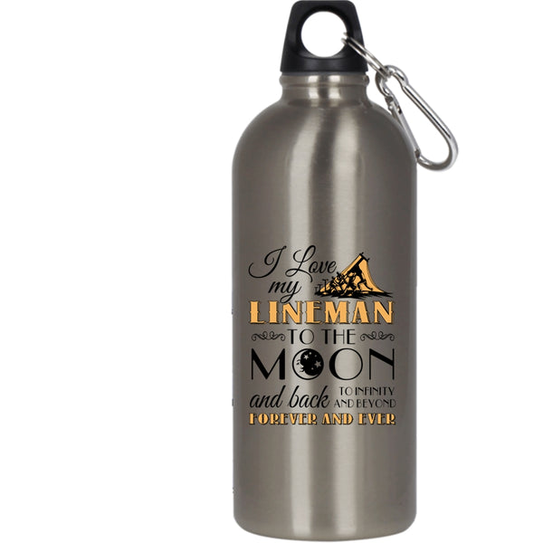 I Love My Lineman 20 oz Stainless Steel Bottle,Funny Gift For Girlfriend Outdoor Sports Water Bottle