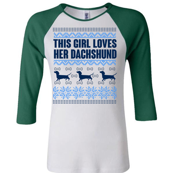 This Girl Loves Her Dachshund T Shirt, This Girl Loves Christmas T Shirt, Awesome T-Shirts