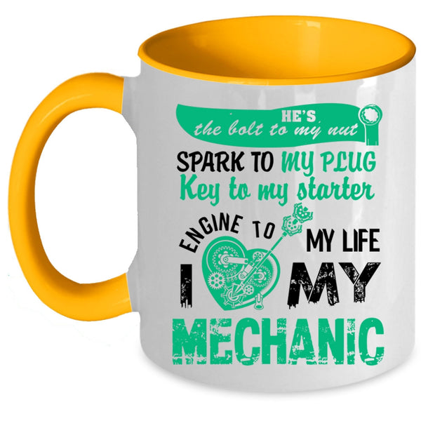 Cute Gift For My Wife Coffee Mug, I Love My Mechanic Accent Mug