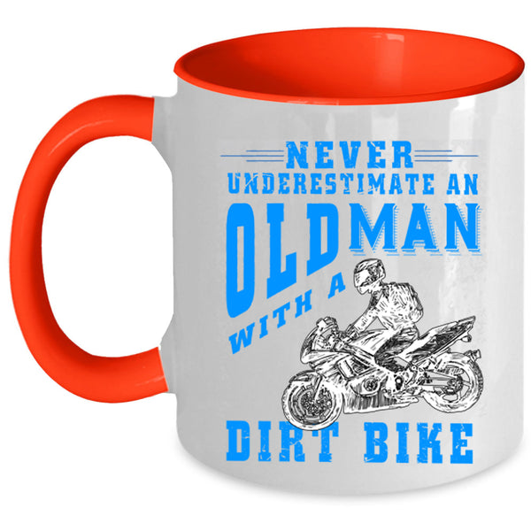 Awesome Grandpas Coffee Mug, Old Man With A Dirt Bike Accent Mug
