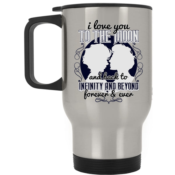 Cool Couple Travel Mug, I Love You To The Moon And Back Mug