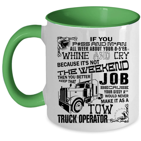 Cool Truck Driver Coffee Mug, Tow Truck Operator Accent Mug