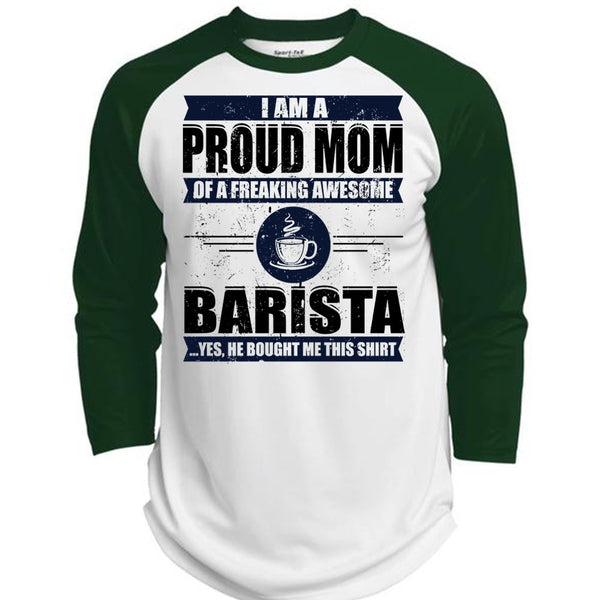 I Am A Proud Mom T Shirt, I Love Barista T Shirt, Awesome T-Shirts  (Polyester Game Baseball Jersey)