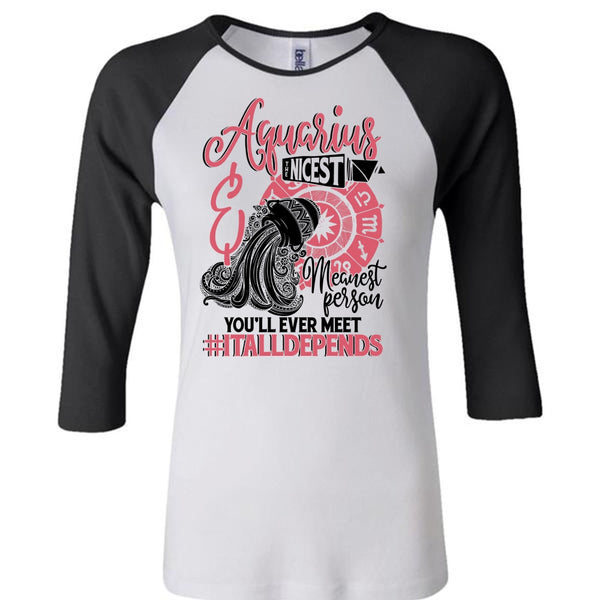 Aquarius Nicest Meanest Person T Shirt, I Love Aquarius T Shirt, Awesome T-Shirts
