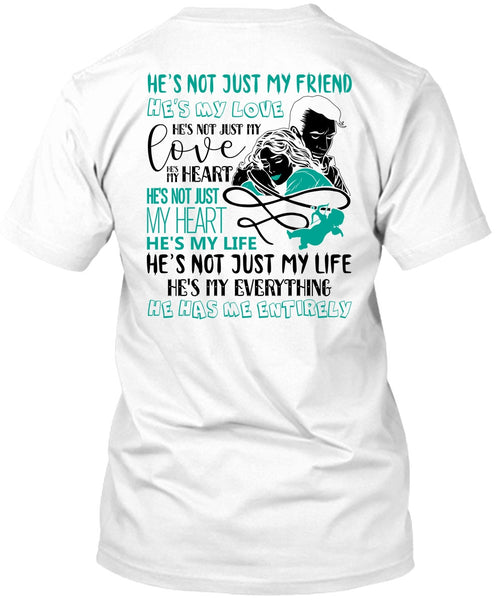 A black t-shirt with the shopify logo