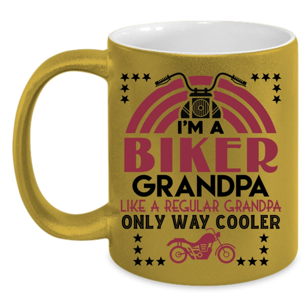 Cool Grandpa Coffee Mug, I'm A Biker Grandpa Accent Mug