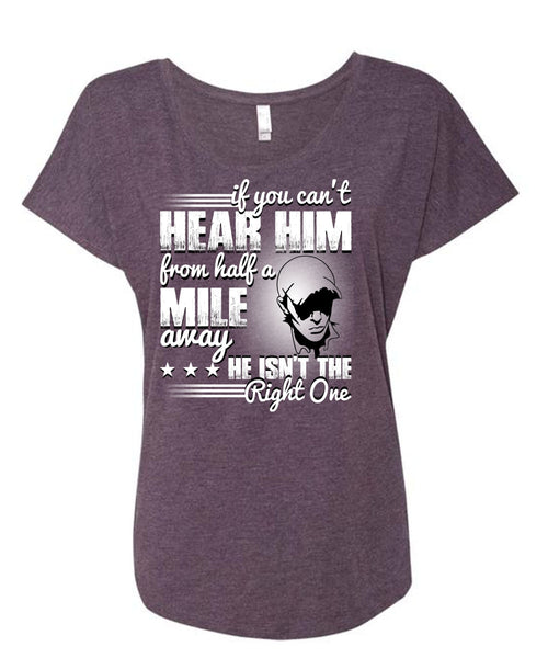 Half A Mile Away T Shirt, Being A Biker T Shirt, Cool Shirt (Ladies' Triblend Dolman Sleeve)