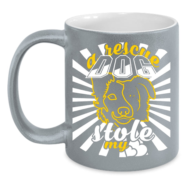 A Rescue Dog Stole My Heart Coffee Mug, I Love Dogs Coffee Cup