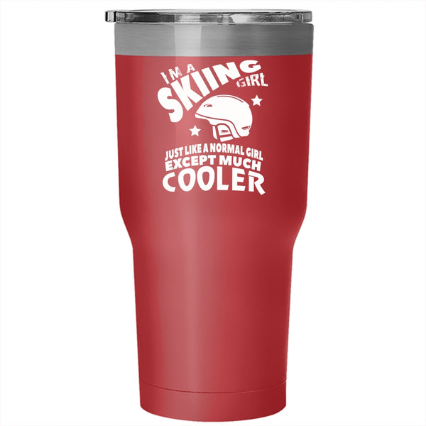 I'm A Skiing Girl Tumbler 30 oz Stainless Steel, Cool Gift For Skiing Girl Travel Mug