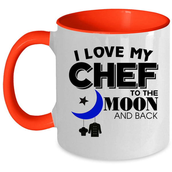 Gift For Chef's Husband Coffee Mug, I Love My Chef Accent Mug
