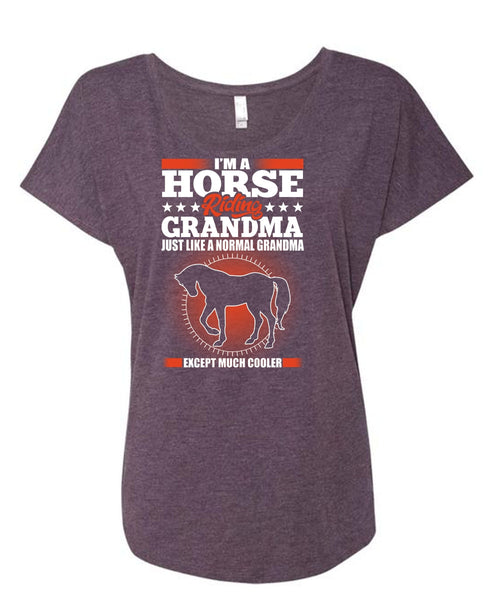 I'm A Horse Riding Grandma T Shirt, Normal Grandma T Shirt, Cool Shirt (Ladies' Triblend Dolman Sleeve)
