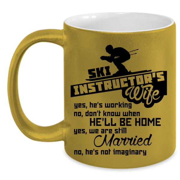 Cute Instructor's Wife Coffee Mug, Ski Instructor's Wife Accent Mug