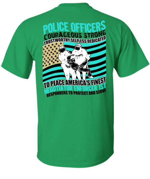 Police Officers Courageous Strong T Shirt, I Love Police T Shirt