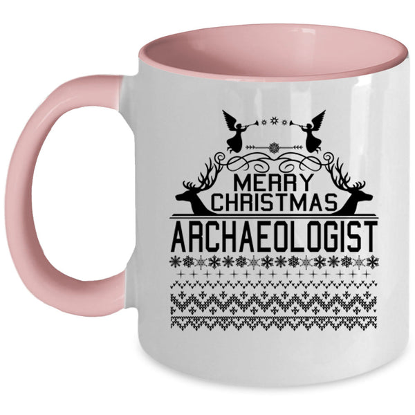 Archaeologist Coffee Mug, Merry Christmas Accent Mug