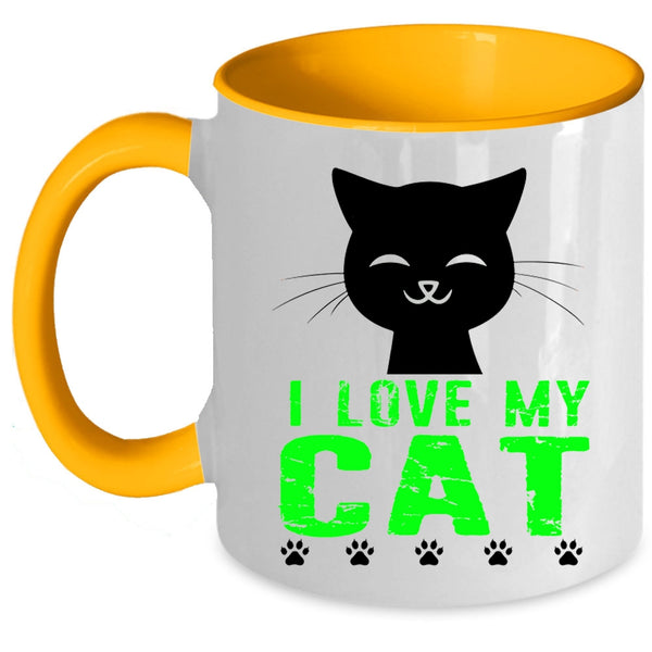 Cute Gift For My Daughter Coffee Mug, I Love My Cat Accent Mug