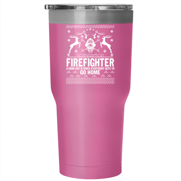 Firefighter Tumbler 30 oz Stainless Steel, Christmas Gift For Fireman Travel Mug