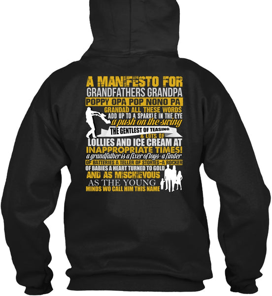 A Manifesto For Grandfathers Grandpa T Shirt, Being A Papa T Shirt
