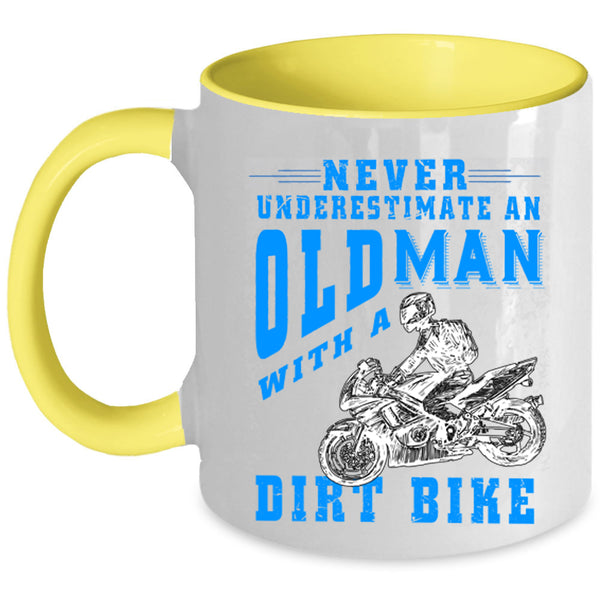 Awesome Grandpas Coffee Mug, Old Man With A Dirt Bike Accent Mug