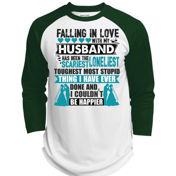 Falling In Love With My Husband T Shirt, I Love Husband T Shirt, Awesome T-Shirts  (Polyester Game Baseball Jersey)