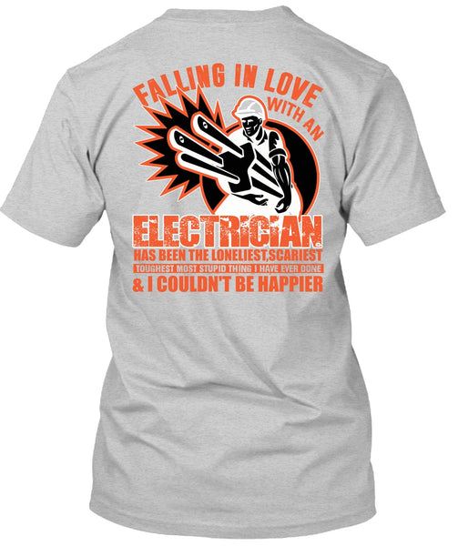 Falling In Love With An Electrician T Shirt, I Love Electrician T Shirt