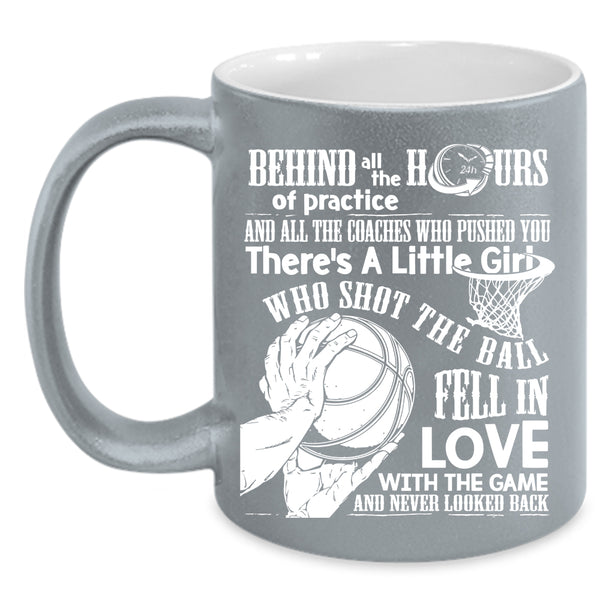 Little Girl Shot The Ball Fell In Love Coffee Mug, Cool Basketball Coffee Cup