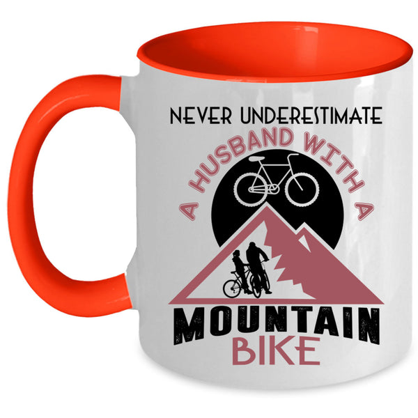 Married Coffee Mug, Husband With A Mountain Bike Accent Mug