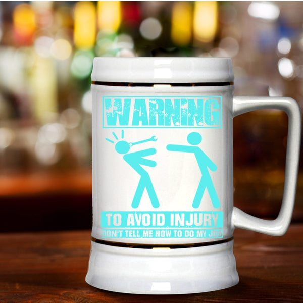 Funny Gift For Mechanics Beer Stein 22oz, Funny Mechanic Beer Mug