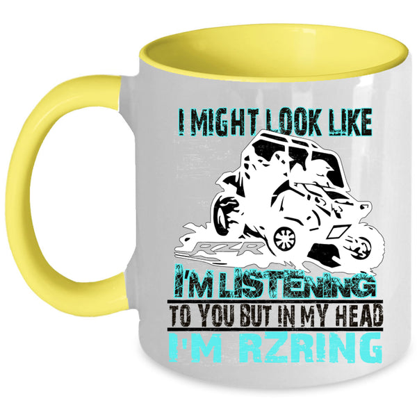 Cool Dirty Track Racing Coffee Mug, In My Head I'm Rzring Accent Mug