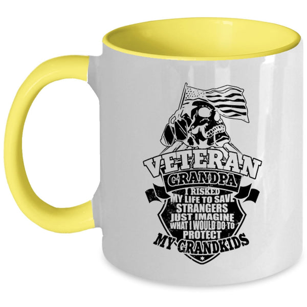 I Would Do To Protect My Grandkids Coffee Mug, Veteran Grandpa Accent Mug