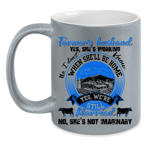 Cool Just Married Coffee Mug, Farmer's Husband Accent Mug