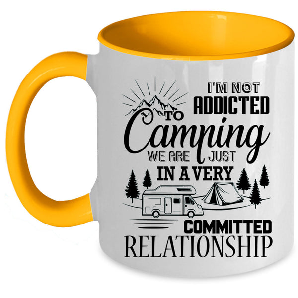 Outdoor Coffee Mug, I'm Not Addicted To Camping Accent Mug