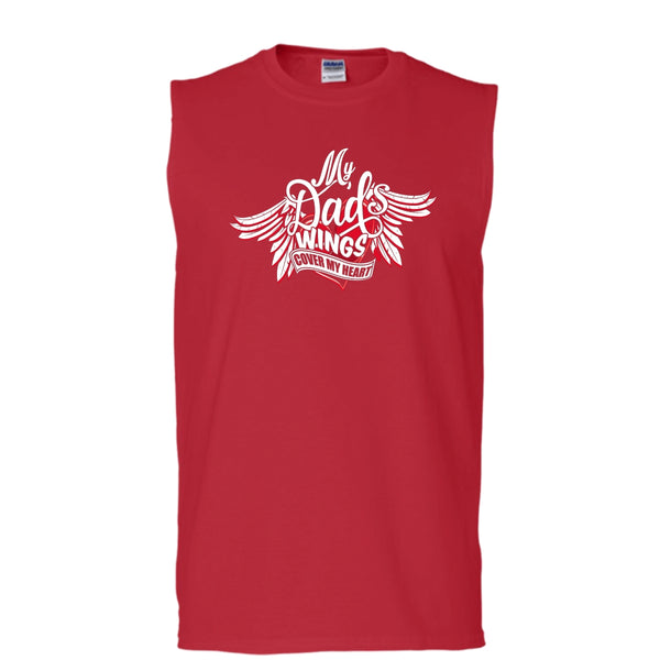 My Dad Wing's Cover My Heart T Shirt, Dad's Wing Tank Top (Men's Cotton Sleeveless)