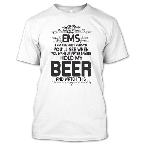 A black t-shirt with the shopify logo