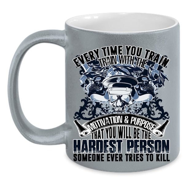 Train With The Motivation And Purpose Coffee Mug, Every Time Train Accent Mug