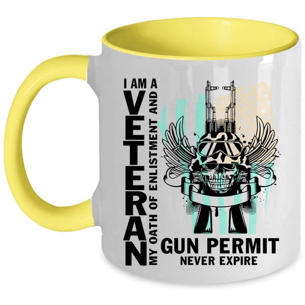 Funny Gift For Grandpa Coffee Mug, I Am A Veteran Accent Mug