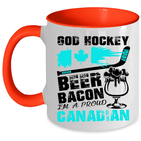 I'm A Proud Canadian Coffee Mug, Hockey Beer Bacon Accent Mug