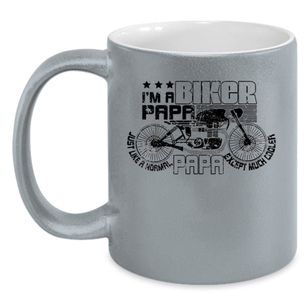 Awesome Biker Papa Coffee Mug, I'm A Biker Papa Accent Mug